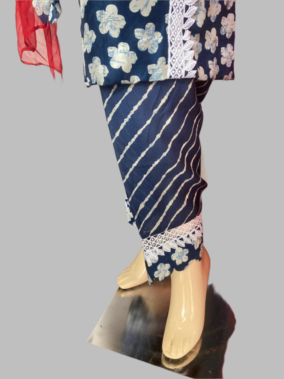 Muslin Navy Blue Suit Fabric / Blue Pansy
