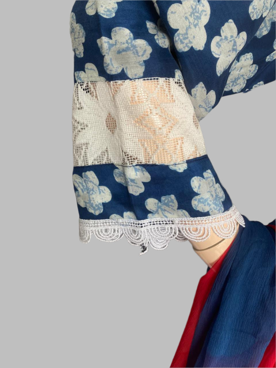 Muslin Navy Blue Suit Fabric / Blue Pansy
