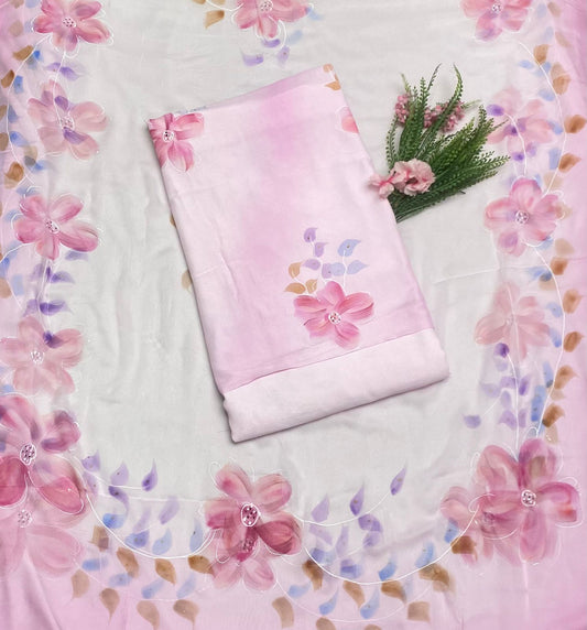 Mal Cotton Pink Suit Fabric/ New Product Sale