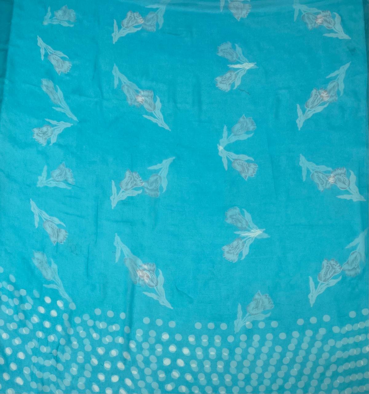 Crepe Polka Ferozi Suit Fabric/ Polka Story
