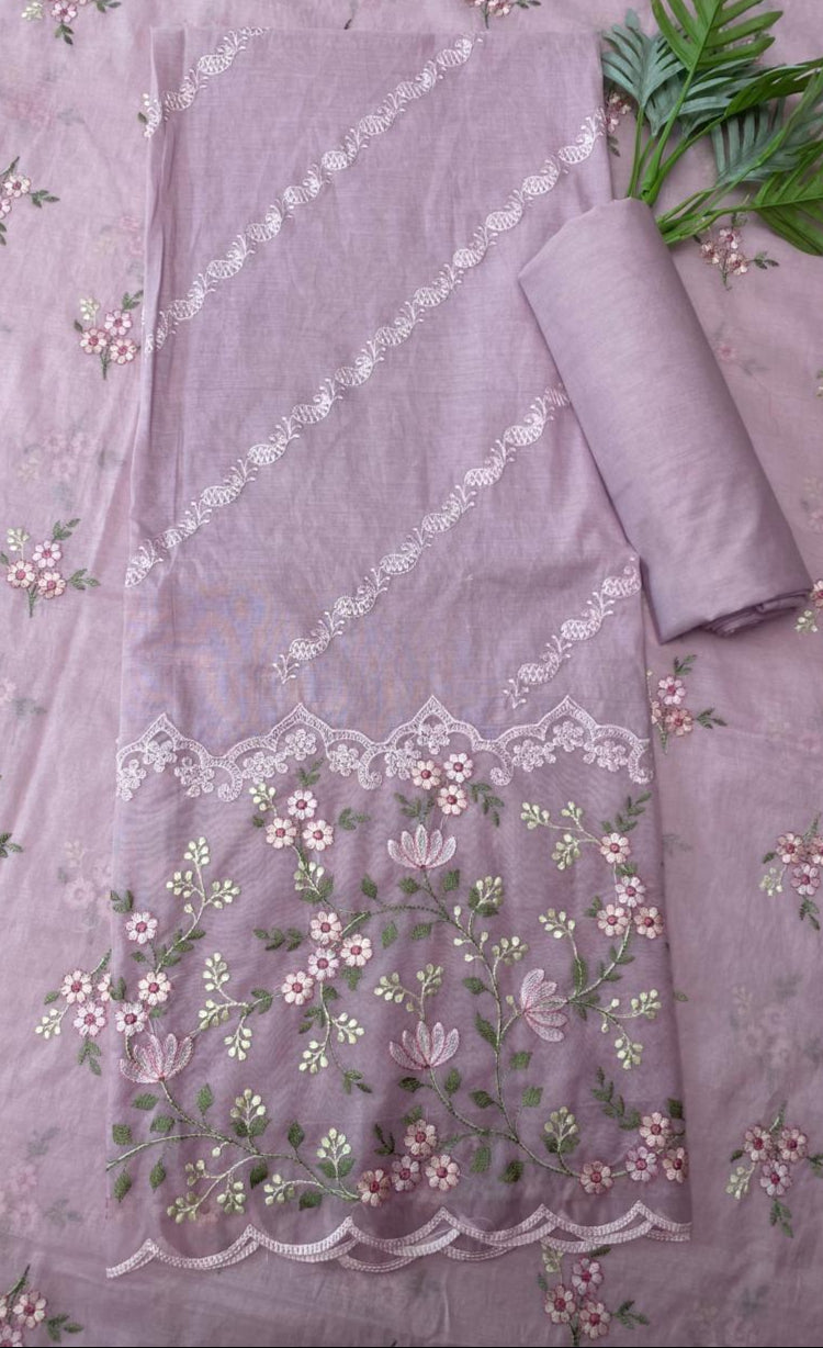 (Pre-Order) Mal Cotton Lilac Suit Fabric / Cotton Bazaar