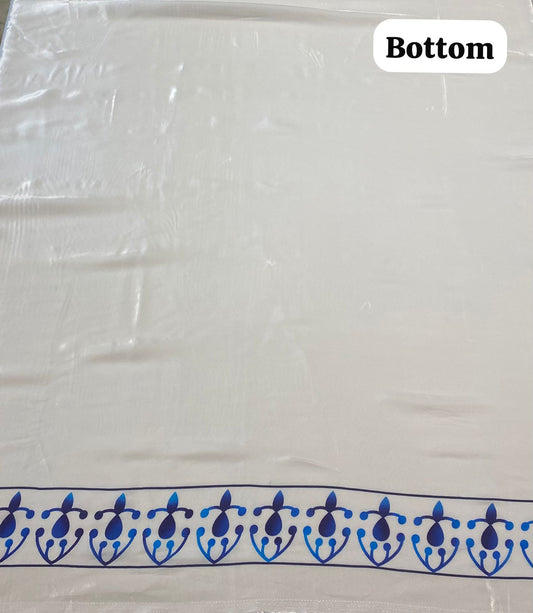 Crepe Beige With Blue Co-Ord Set Fabric / CKC Co-Ord Set Collection