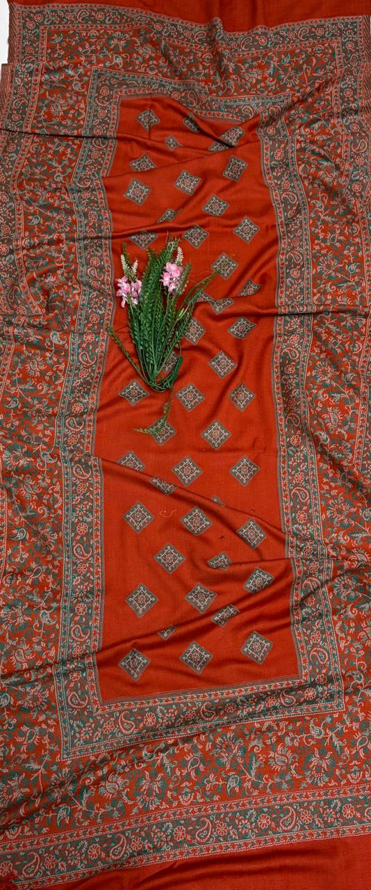 Pashmina Orange Suit Fabric/ Winter Suits