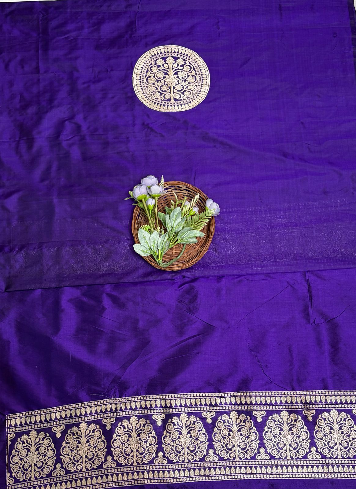 Pure Silk Dark PurpleSuit Fabric / Banarasi Baithak