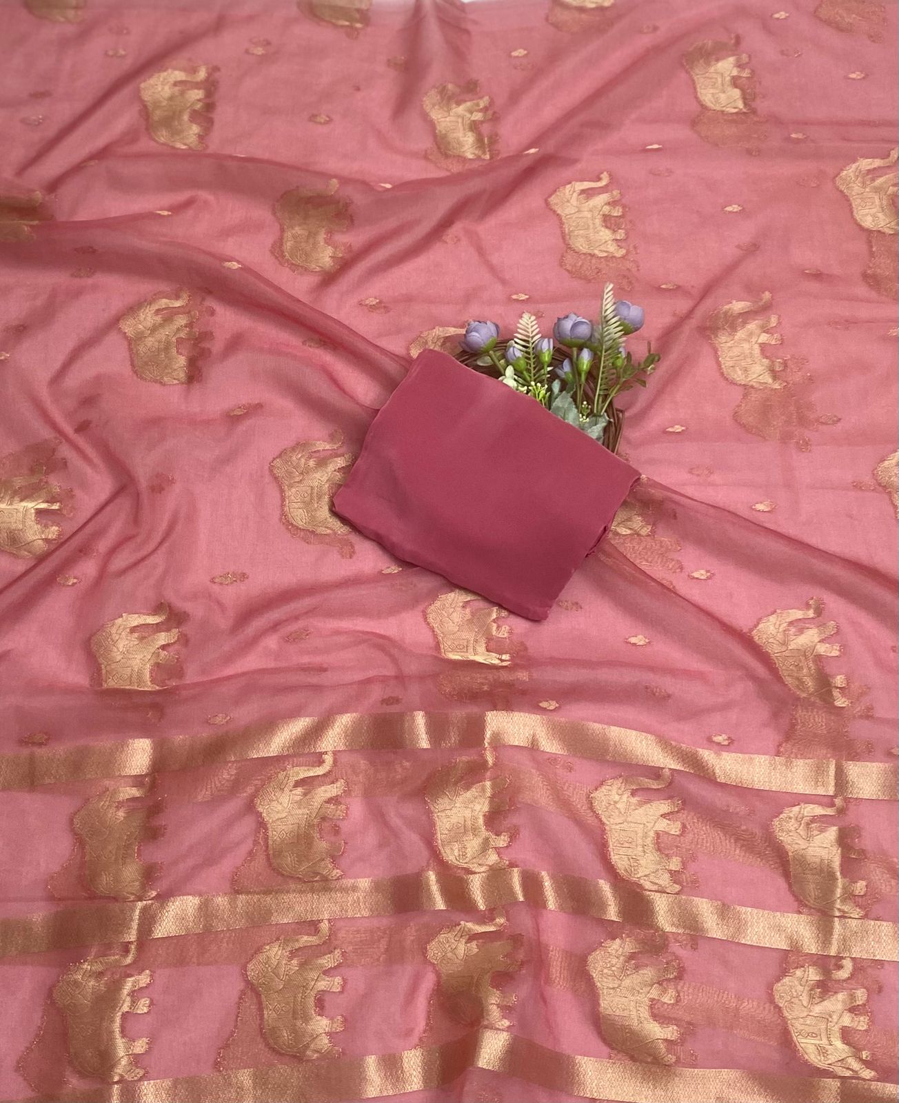 Brocade Light Pink  Suit Fabric / Banarasi Baithak