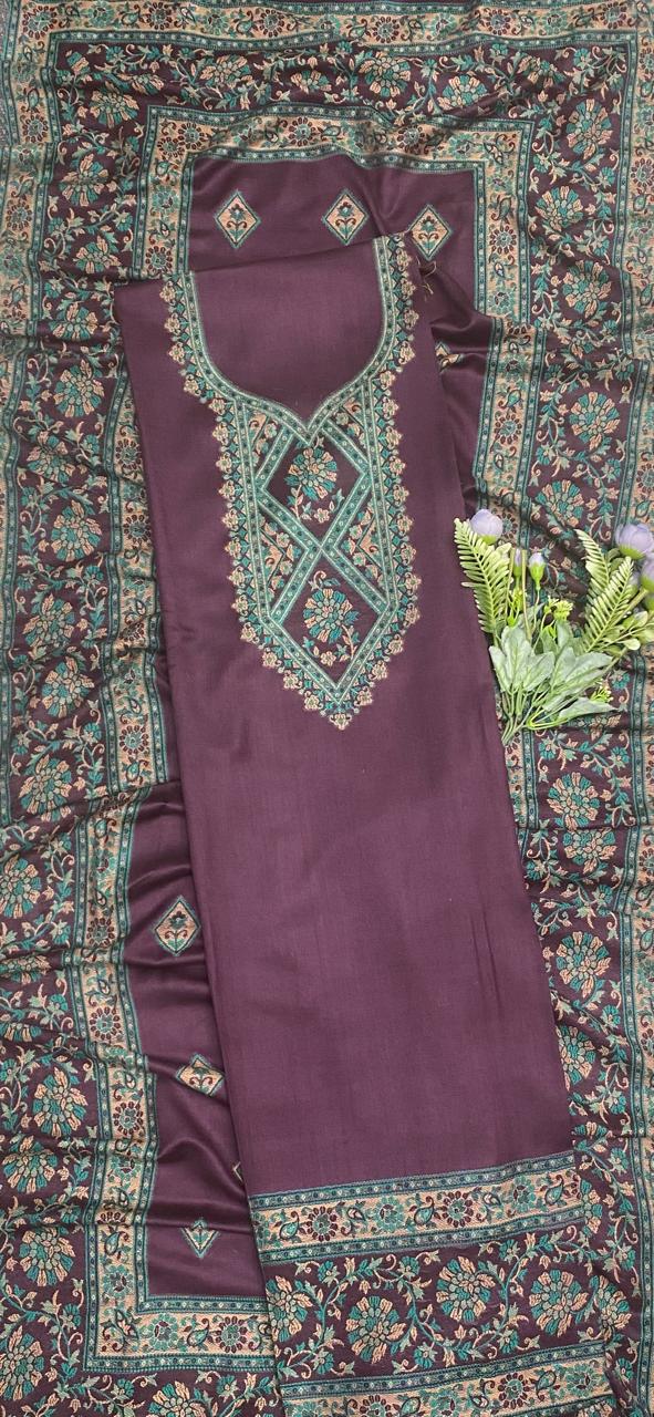 Pashmina Purple Suit Fabric - Studio CKC