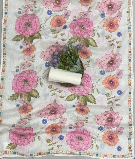 क्रेप गुलाबी सूट संग्रह / हाथ से पेंट किए गए सूट