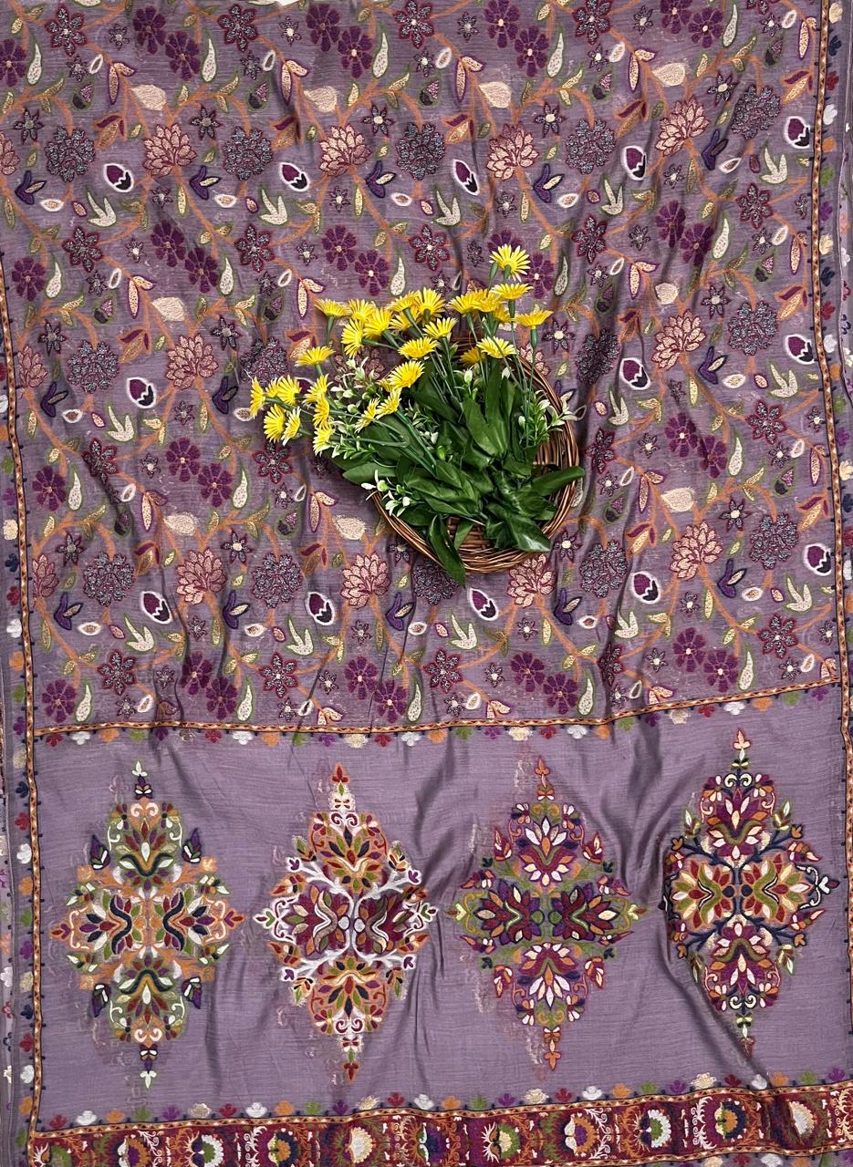 Ckc 437 Jamdani Lilac Suit Fabric / CKC Jamdani Suits