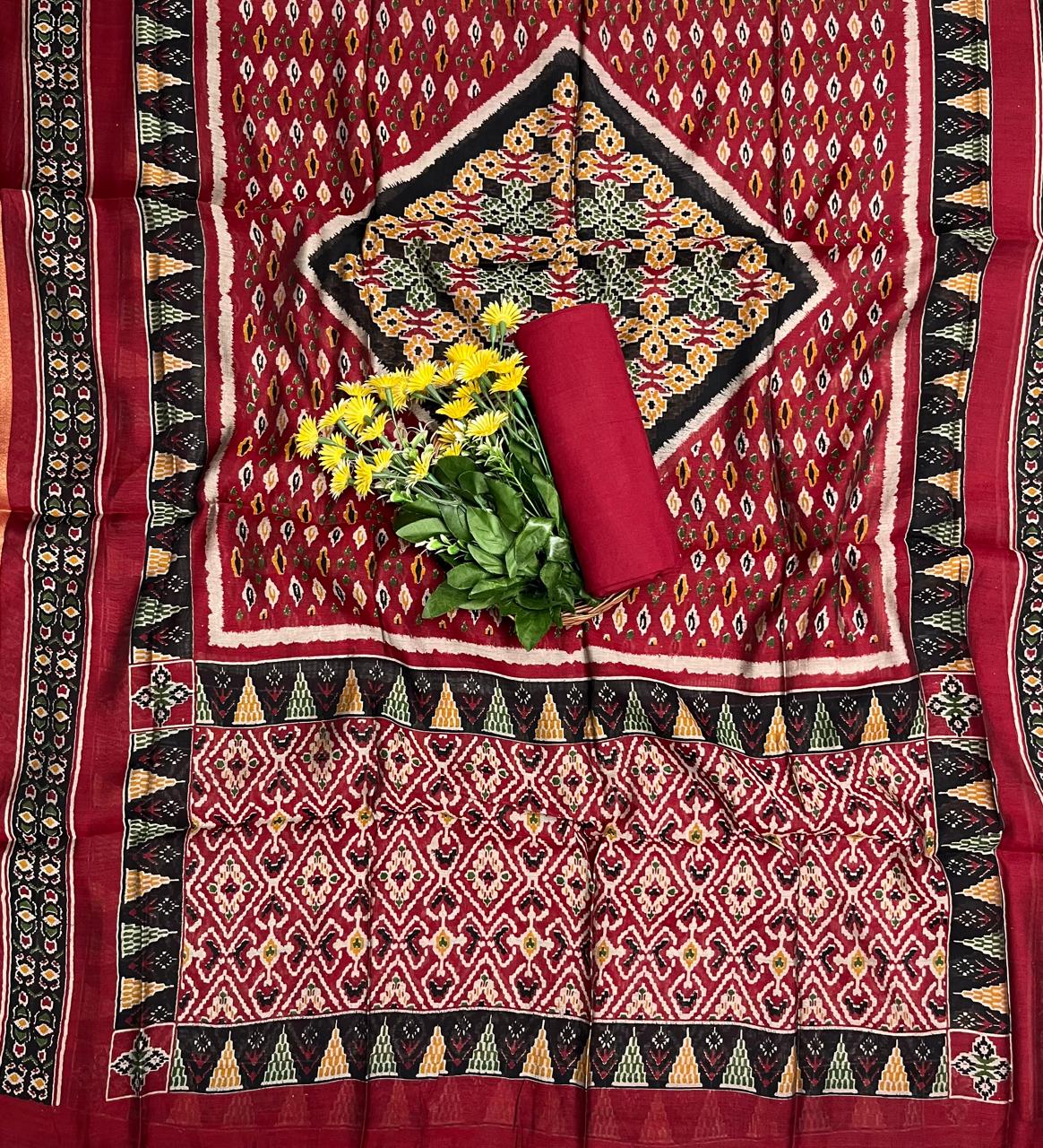 356A Cotton Black With Red Suit Fabric / CKC Cotton Bazaar