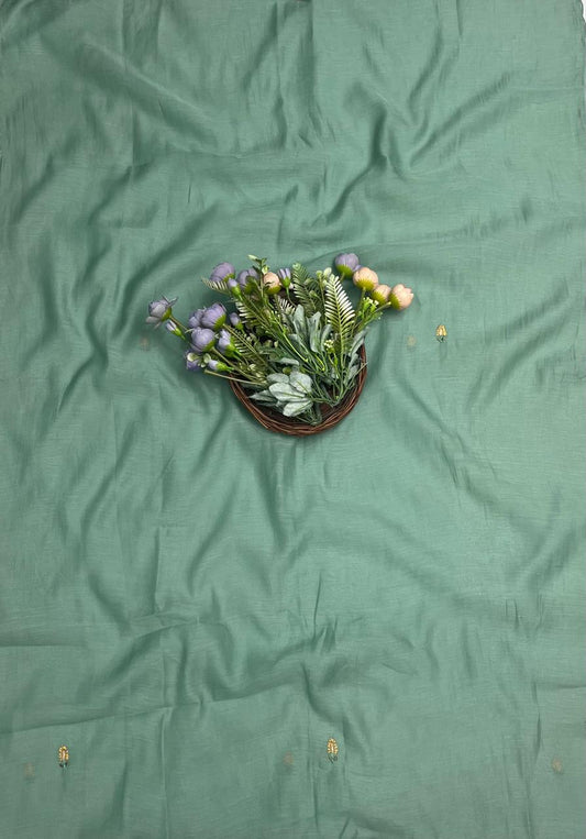456A Pure Mul Cotton Dusty Sea Green Suit Fabric/ CKC Mul Cotton