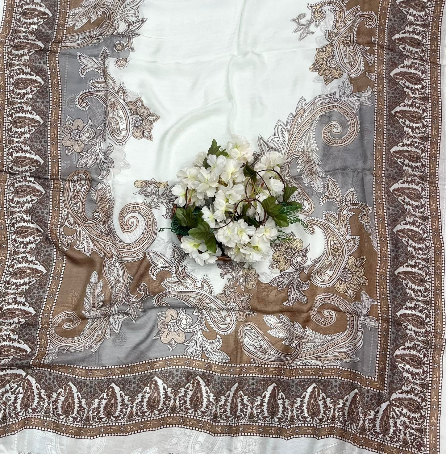 Ckc 674 Chinon Jacquard Brown Suit Fabric / CKC Phoolon Ka Ghar