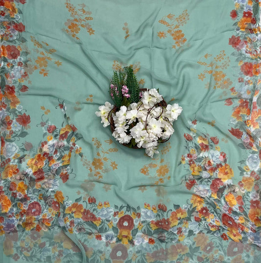 Ckc 721 Chiffon Light Sea Green Suit Fabric / CKC Chiffon Suits