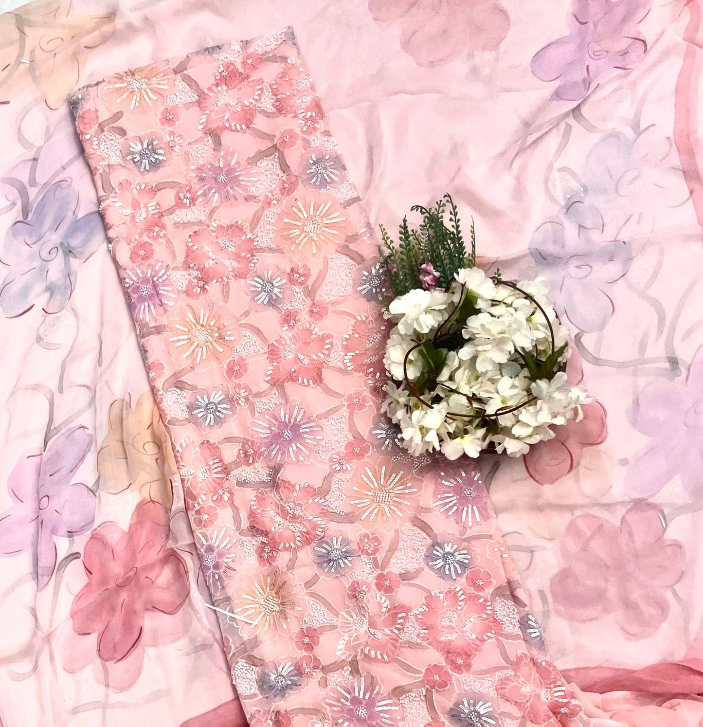 CKC 682 Georgette Peach Suit Fabric / CKC Georgette Suits