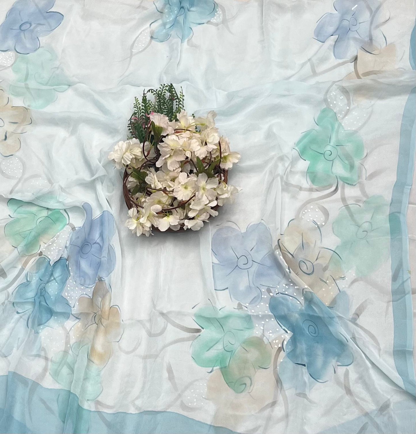 677 Georgette Sky Blue Suit Fabric / CKC Georgette Suits