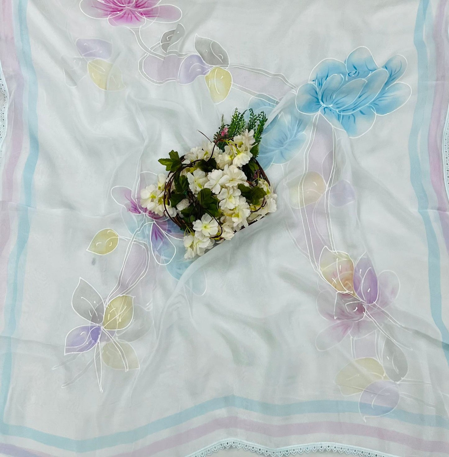 CKC 772 Organza Sky Blue Suit Fabric/ CKC Partywear Collection