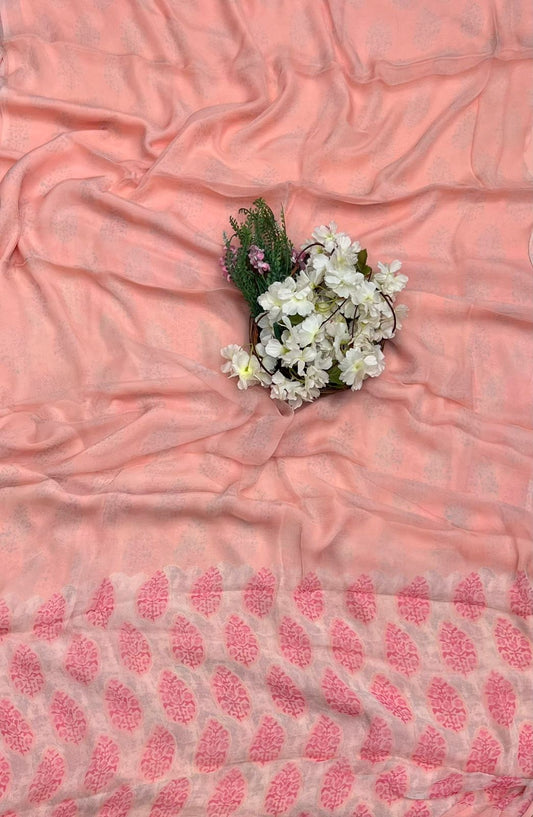 Ckc 730 Chinon Peach Suit Fabric / CKC Phoolon Ka Ghar