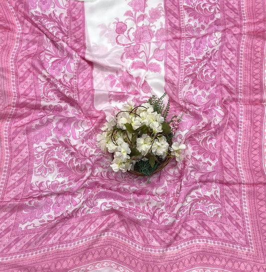 Ckc 37 Chinon Jacquard Pink Suit Fabric / CKC Phoolon Ka Ghar