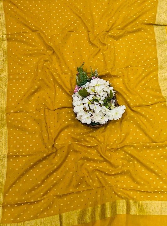 89A Georgette Musturd Suit Fabric/ CKC Partywear Collection