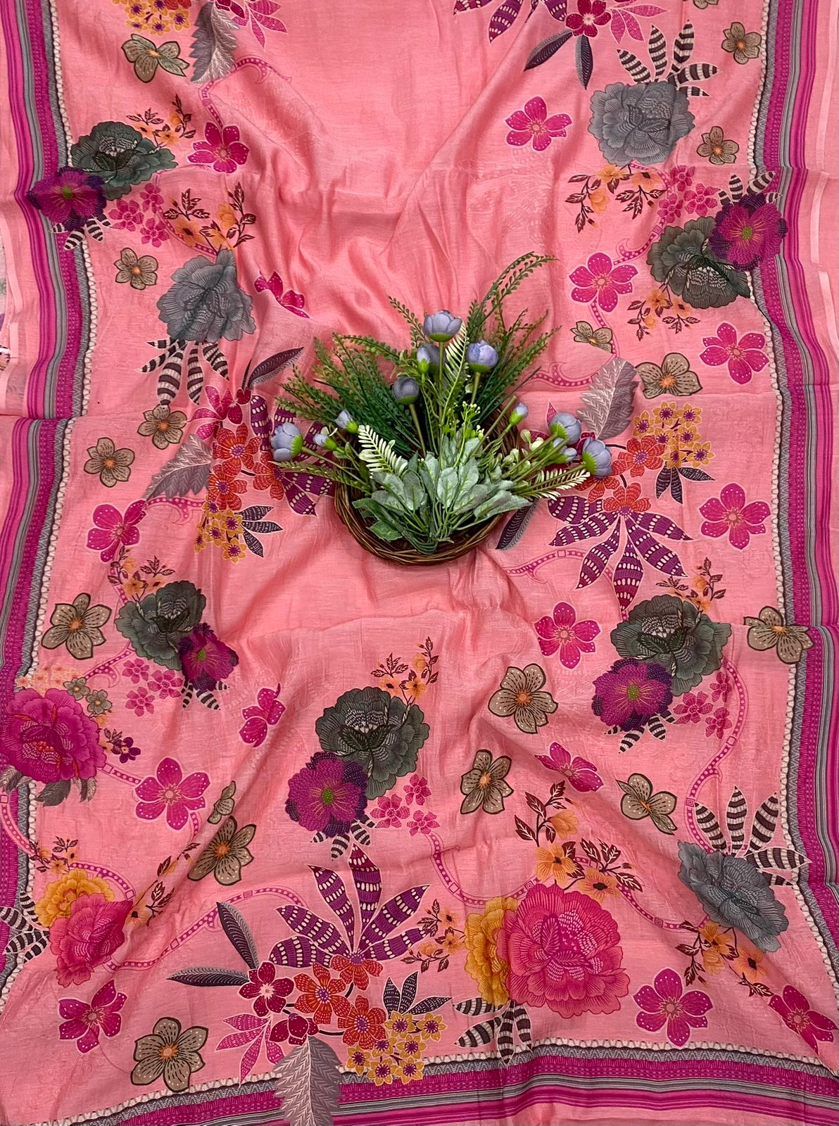 948A Mul Cotton Pink Suit Fabric / CKC Mul Cotton