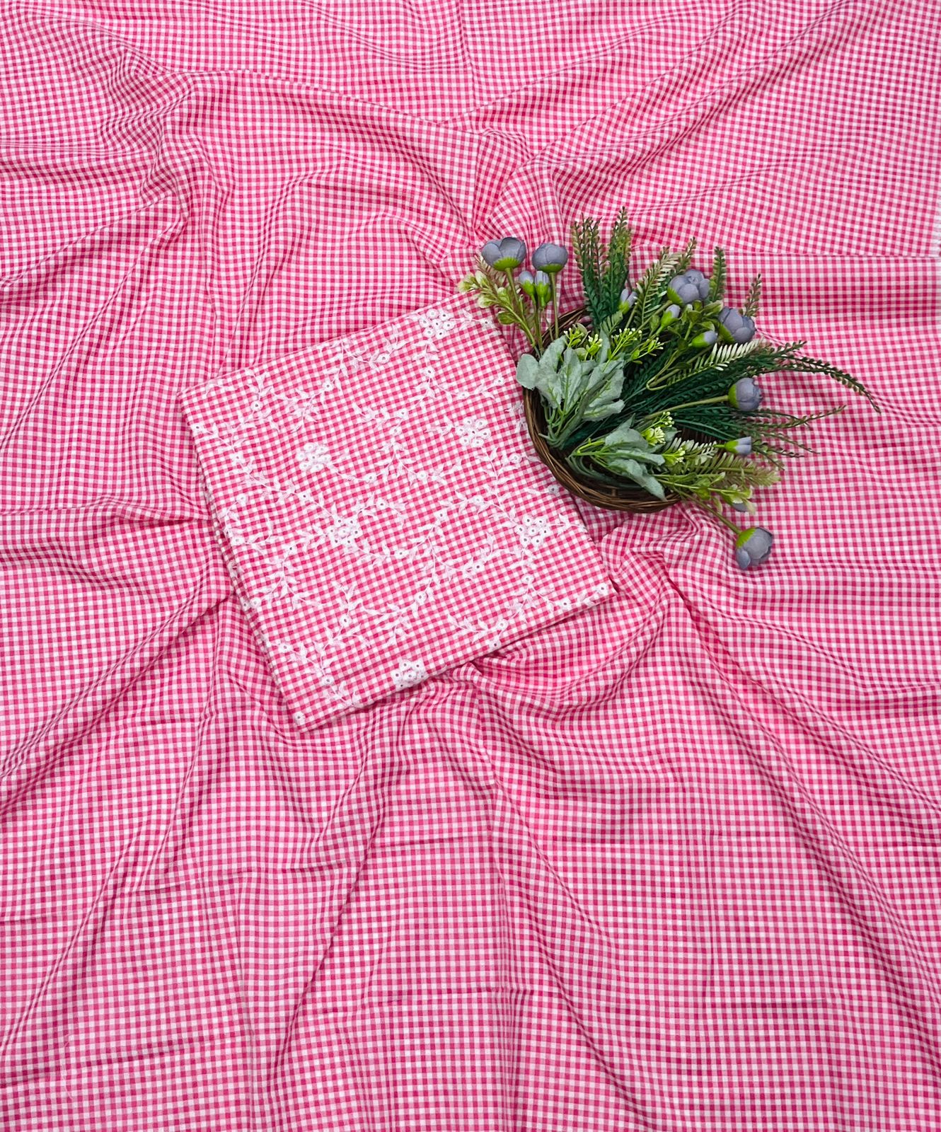 34B Cotton Pink Color Suit Fabric / CKC Cotton Bazaar