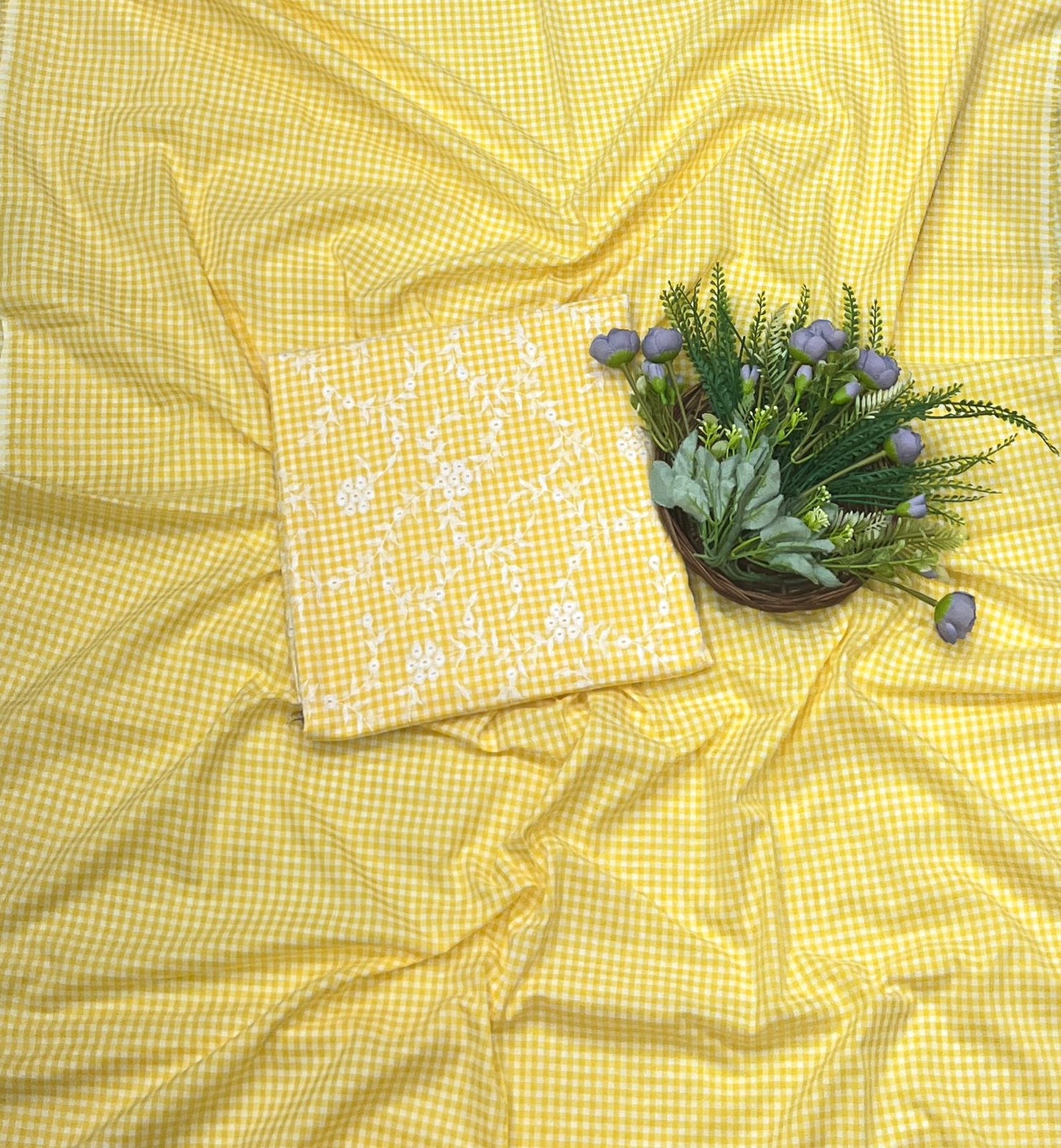 37B Cotton Yellow Color Suit Fabric / CKC Cotton Bazaar