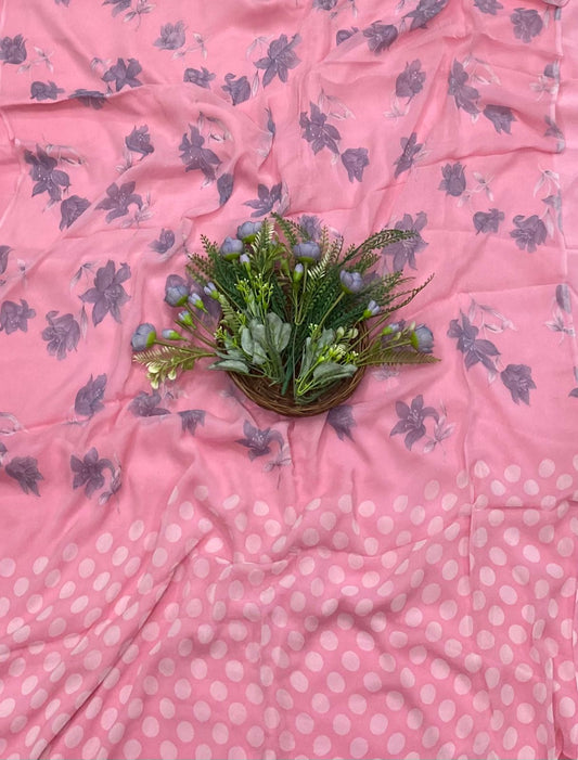 231B Crepe Polka Light Pink Suit Fabric/ CKC Polka Story