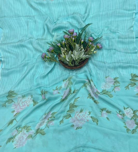 28B Chiffon Sky Blue Suit Fabric / CKC Chiffon Suits