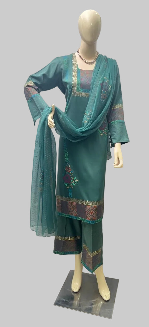 सेल्फ शिमर बेज सूट फ़ैब्रिक / समर एलिगेंस