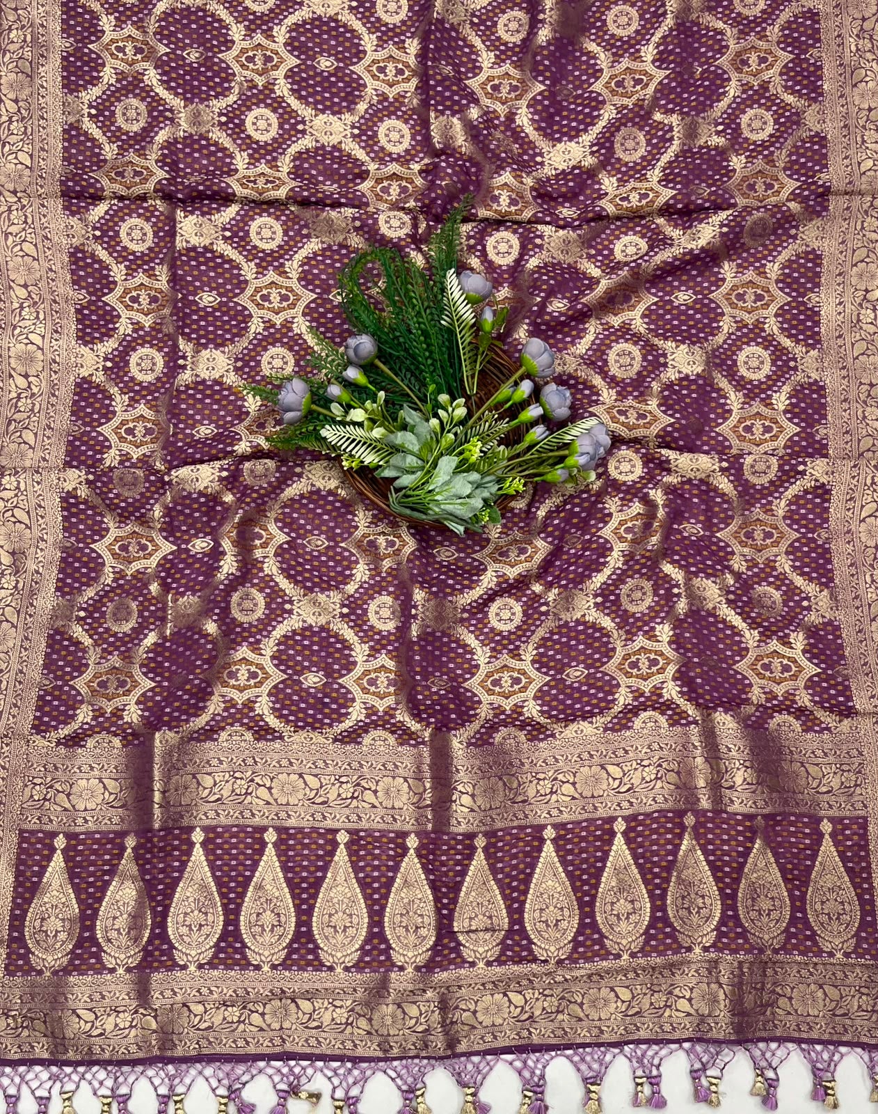 232C Banarasi Georgette Dark Purple Suit Fabric / CKC Banarasi Edit