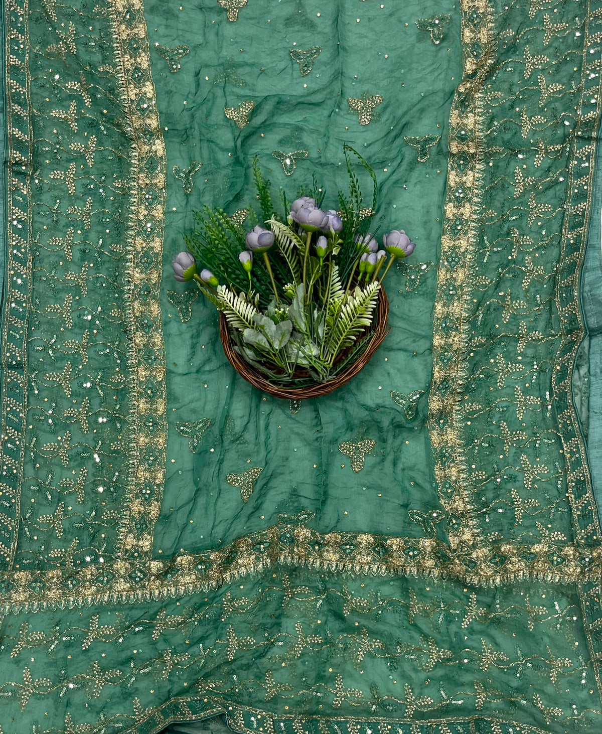 368C Silk Green Suit Fabric/ CKC Partywear Collection