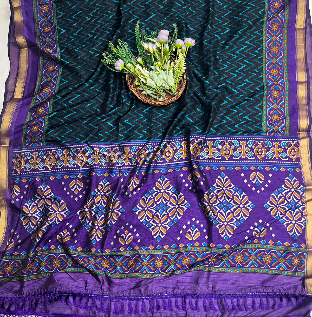 359C Patola Silk Purple Suit Fabric / CKC Patola Silk Suits