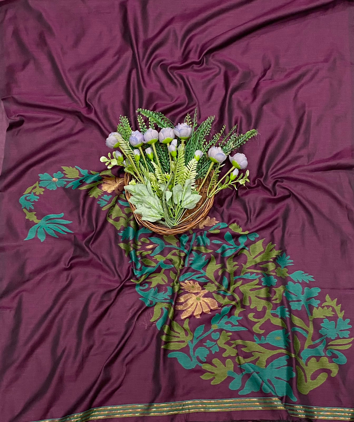 408C Jamdani Wine Suit Fabric / CKC Jamdani Suits