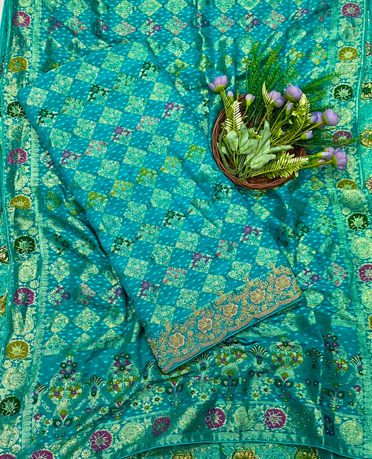 Banarasi Silk Dark Sea Green Suit Fabric - Studio CKC