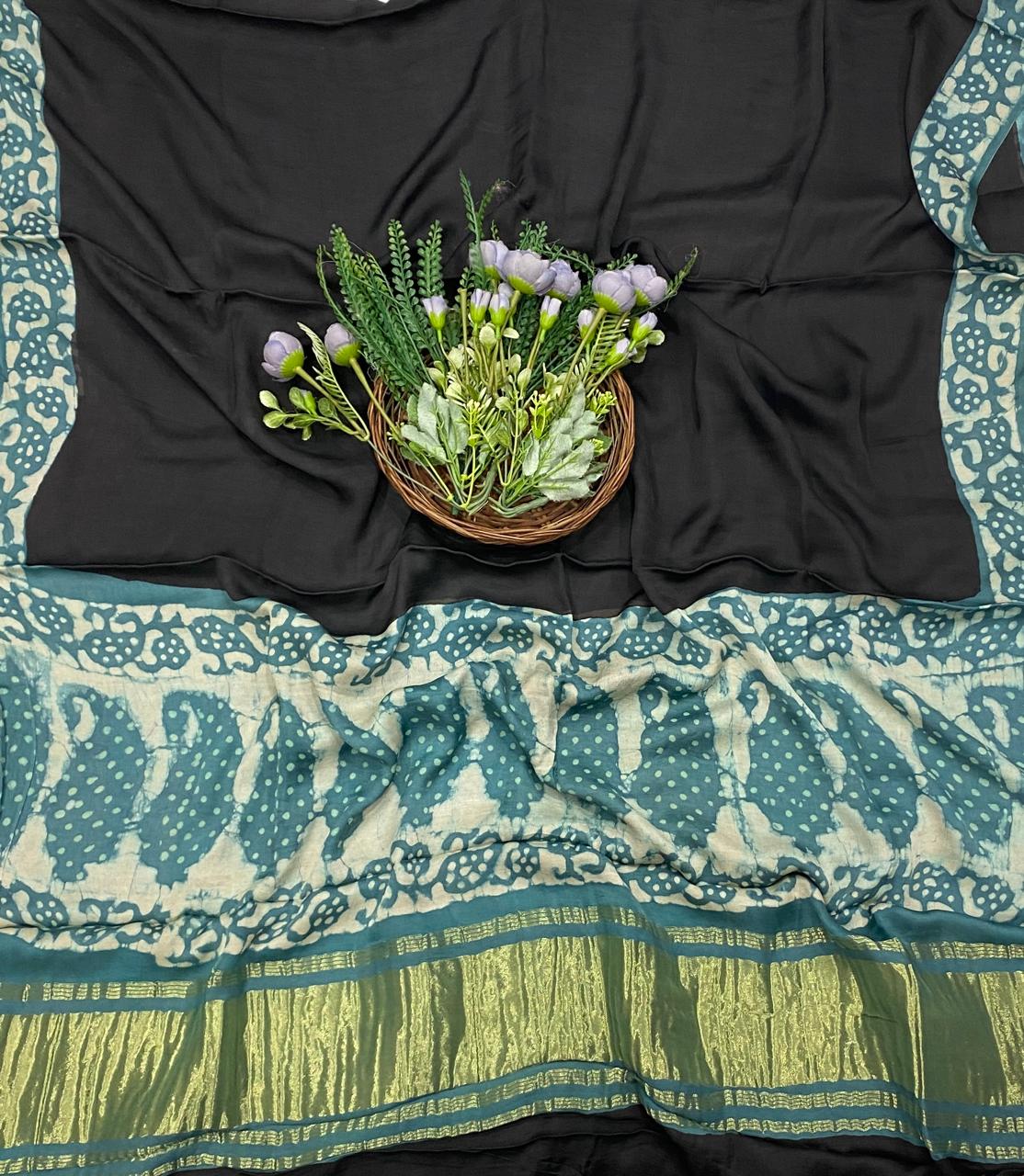 416C Gajji Silk Sea Blue Suit Fabric / CKC Jaipuri Suits