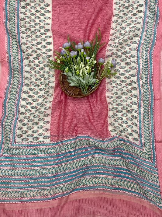 564C Pure Mul Cotton Pink Suit Fabric / CKC Mul Cotton