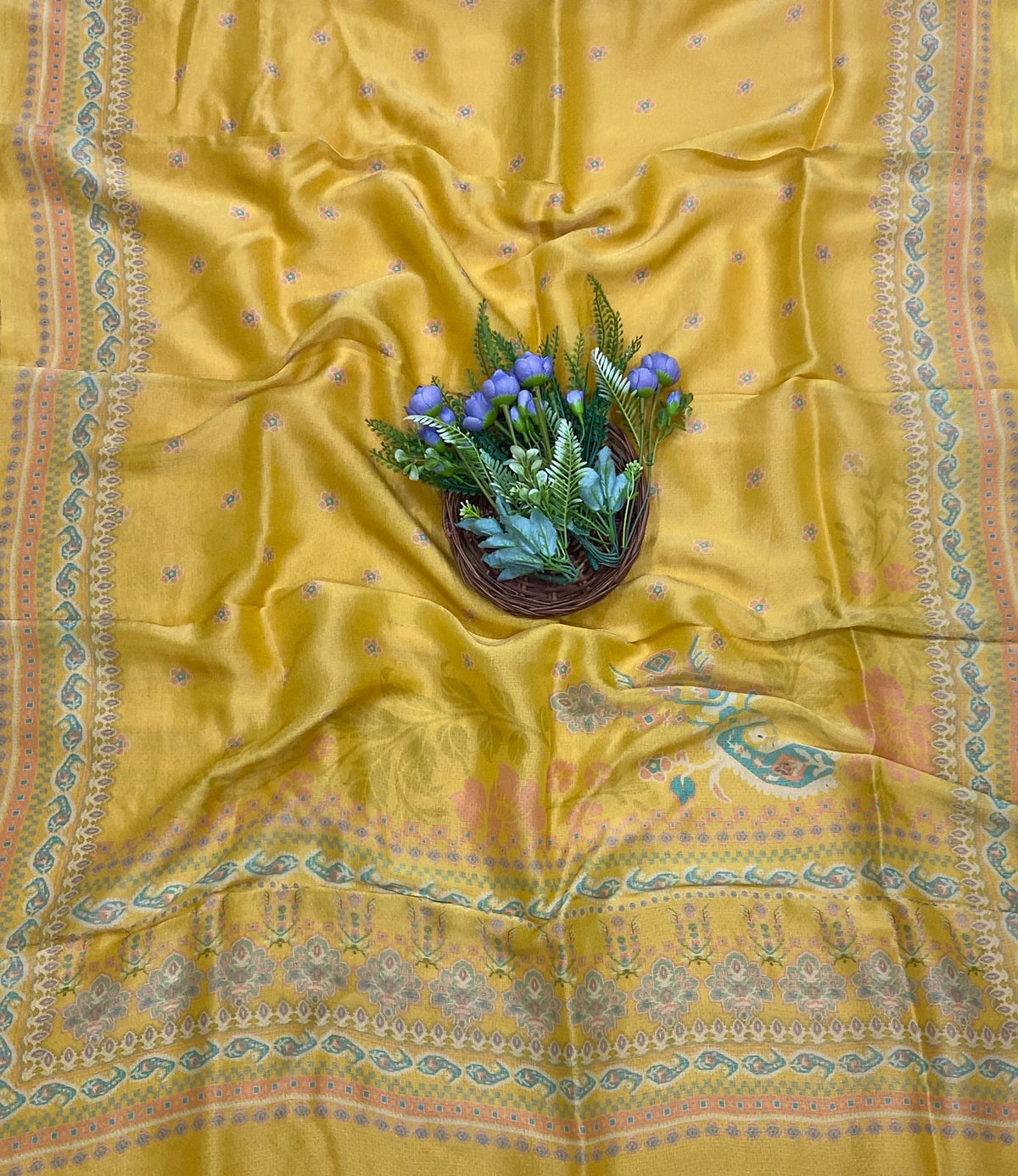 614C Shimmer Tassar Yellow Fabric/ CKC Tassar Suits
