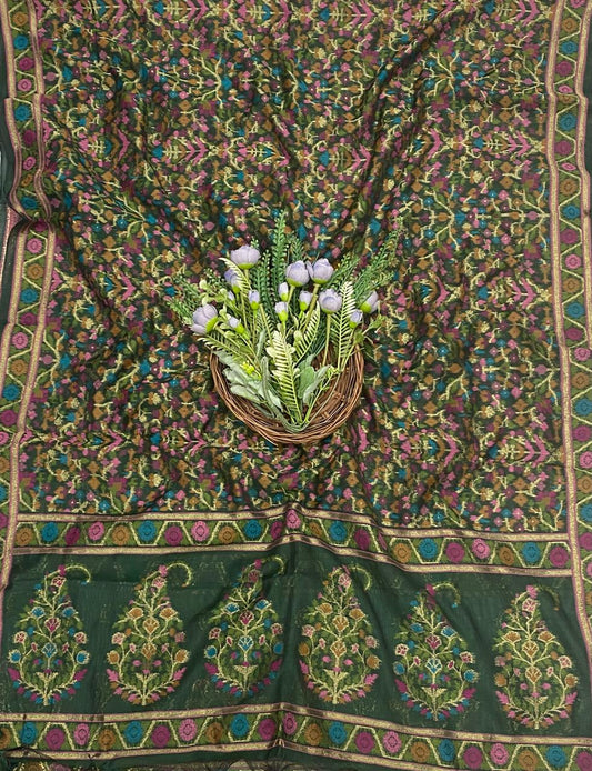 जामदानी ग्रीन सूट फैब्रिक / कॉटन बाज़ार पीटी 2