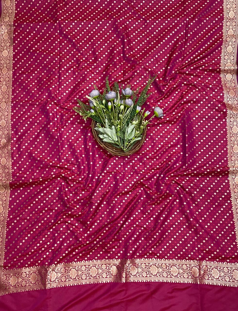634C Banarasi Silk Dark Majenta Suit Fabric / CKC Banarasi Edit