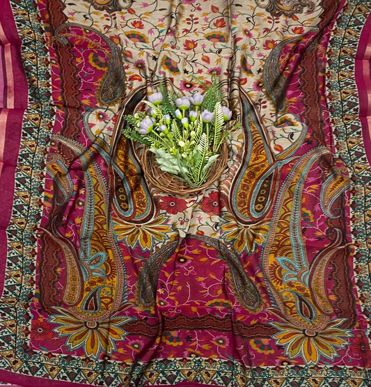 717C Maheshwari Hot PInk Suit Fabric / CKC Maheshwari Suits