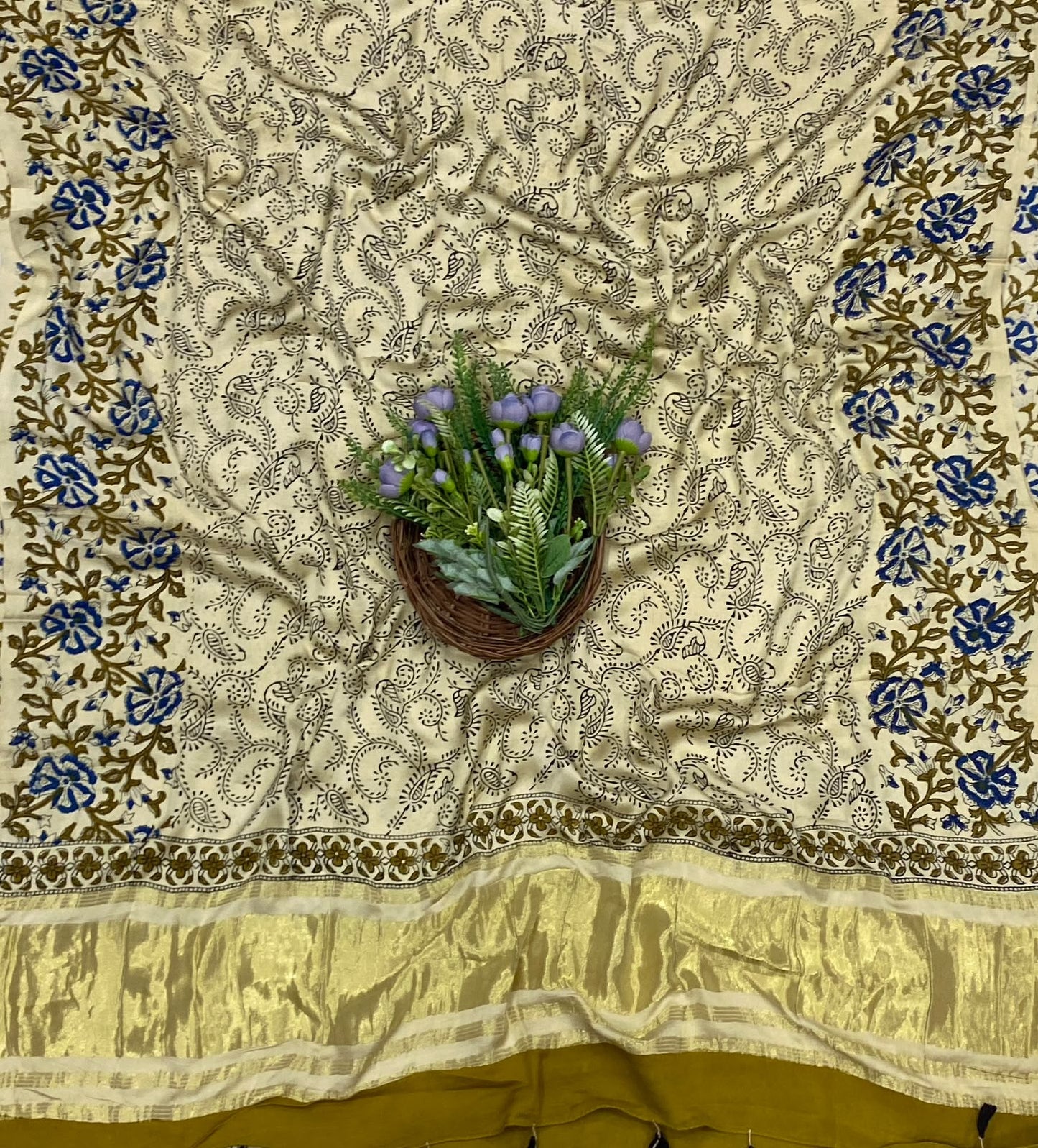 719C Jaipuri Modal Silk Cream Suit Fabric / CKC Jaipuri Suits