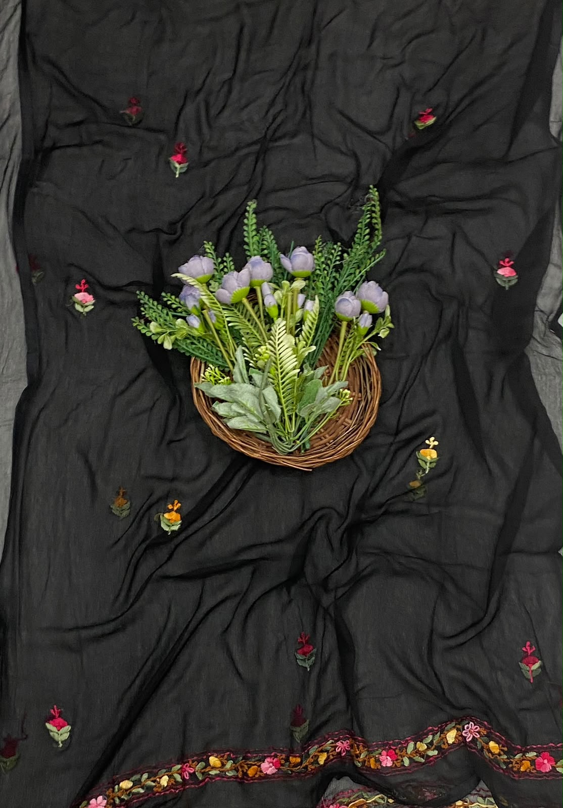 761C Georgette Black Suit Fabric / CKC Georgette Suits
