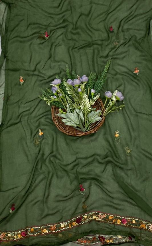 762C Georgette Dark Green Suit Fabric / CKC Georgette Suits