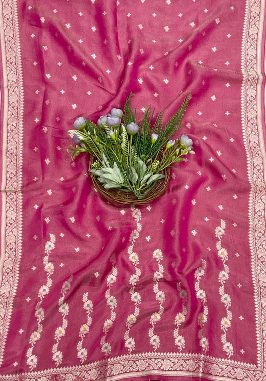 823C Banarasi Silk Hot Pink Suit Fabric / CKC Banarasi Edit