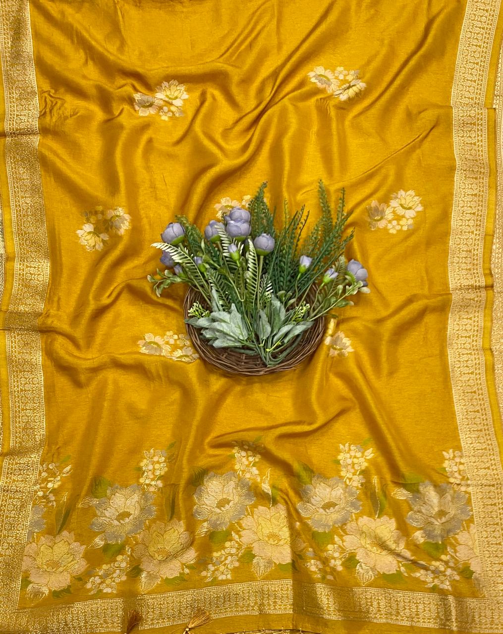 826C Dola Silk Mustard Suit Fabric/ CKC Partywear Collection