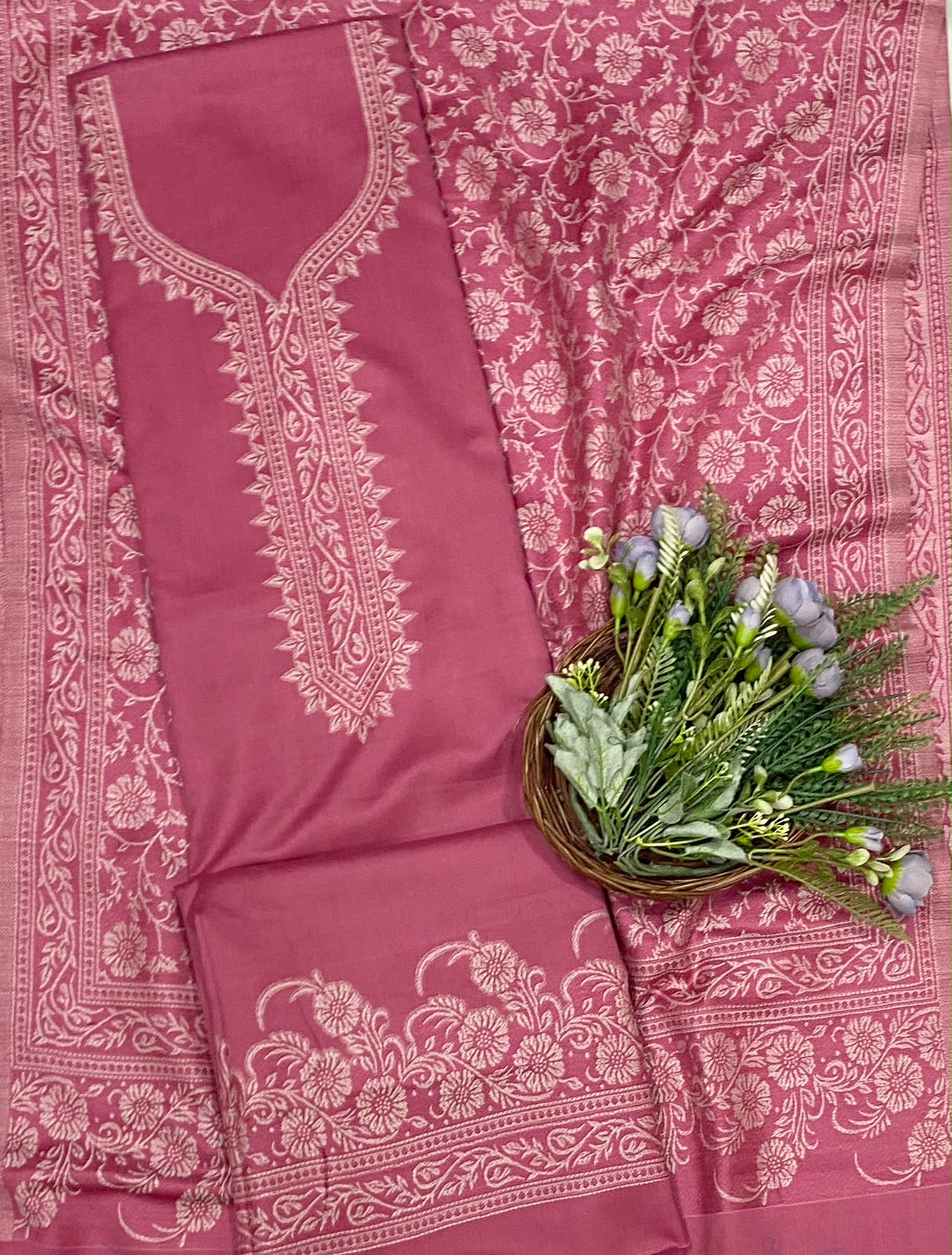 782C Pashmina Blush Pink Suit Fabric/ CKC Winter Suits