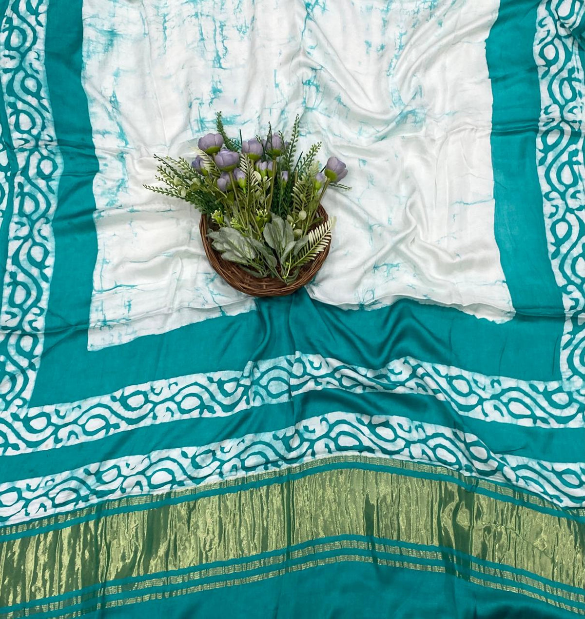 58D Modal Silk Sea Green Suit Fabric / CKC Jaipuri Suits