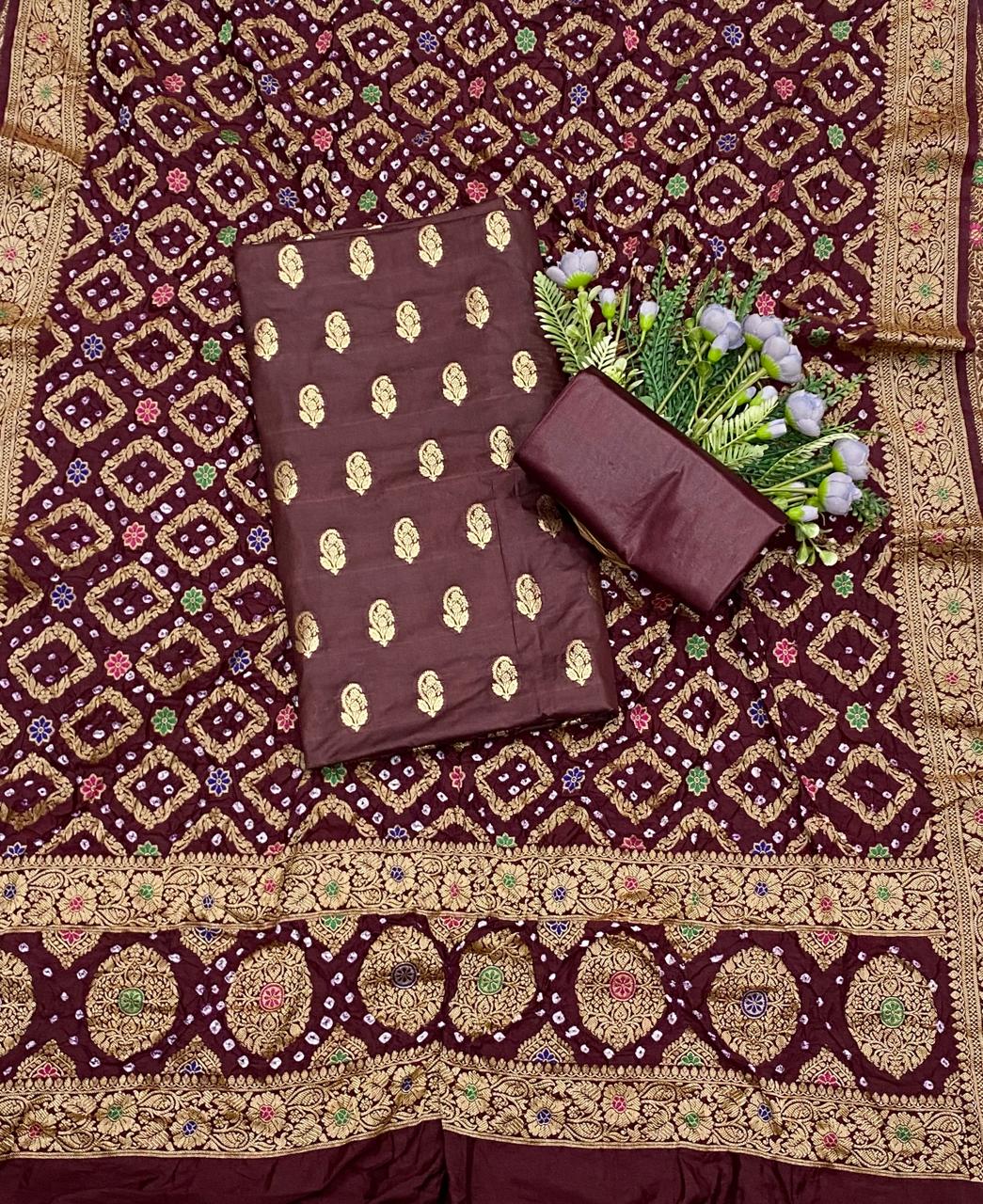 331D Banarasi Silk Wine Suit Fabric / CKC Banarasi Edit