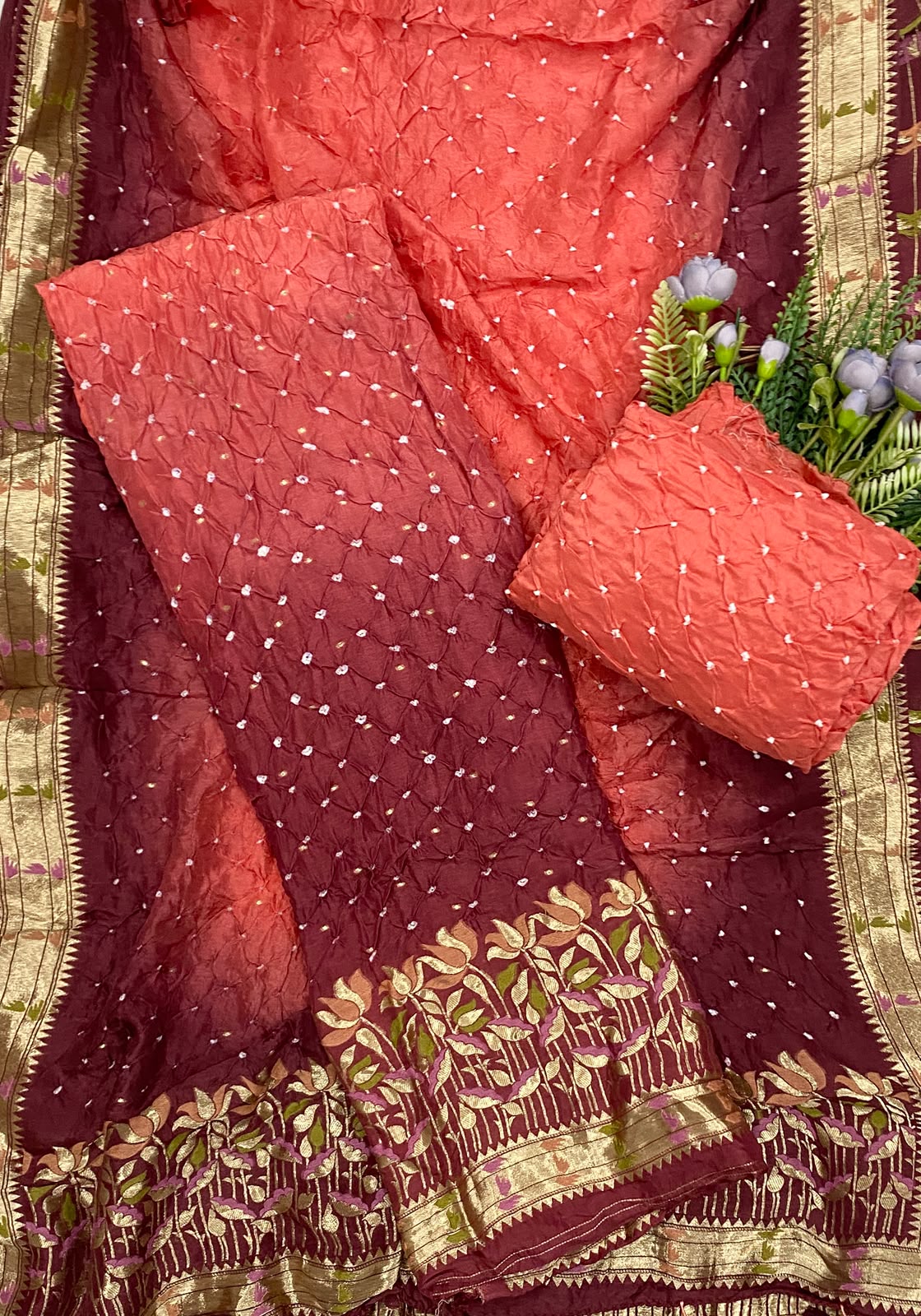 317D Dola Silk Red Suit Fabric / CKC Jaipuri Suits
