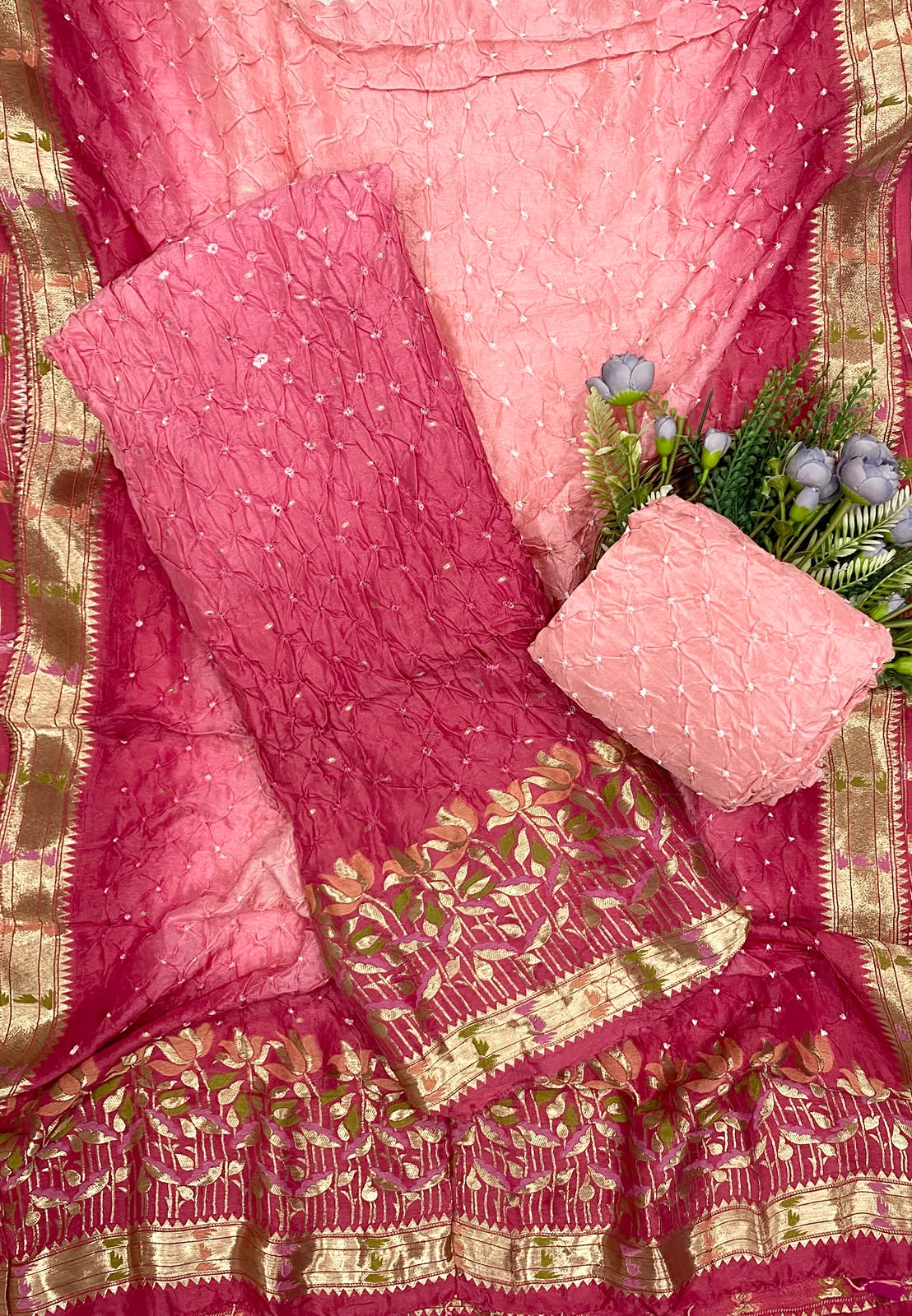 313D Dola Silk Pink Suit Fabric / CKC Jaipuri Suits