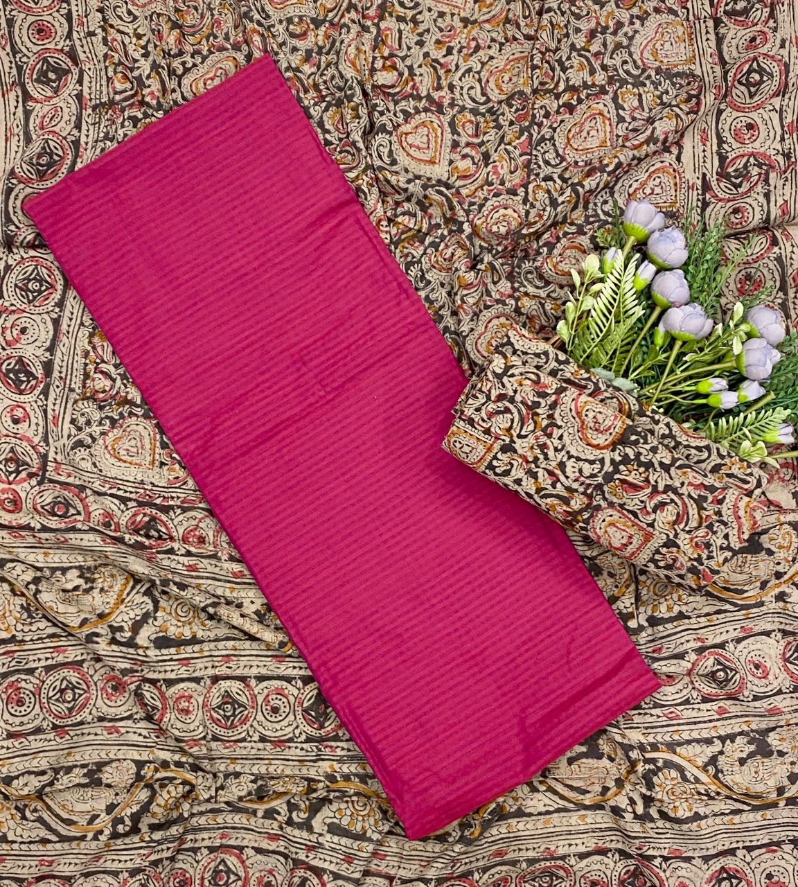 347D Cotton Dark Pink suit Fabric / CKC Cotton Bazaar